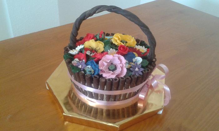 CAKE BASKET FLOWERS