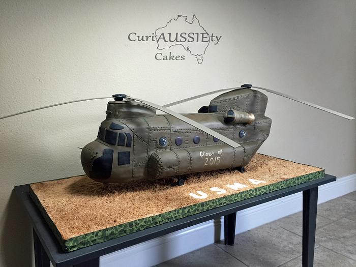 Huge Chinook helicopter cake