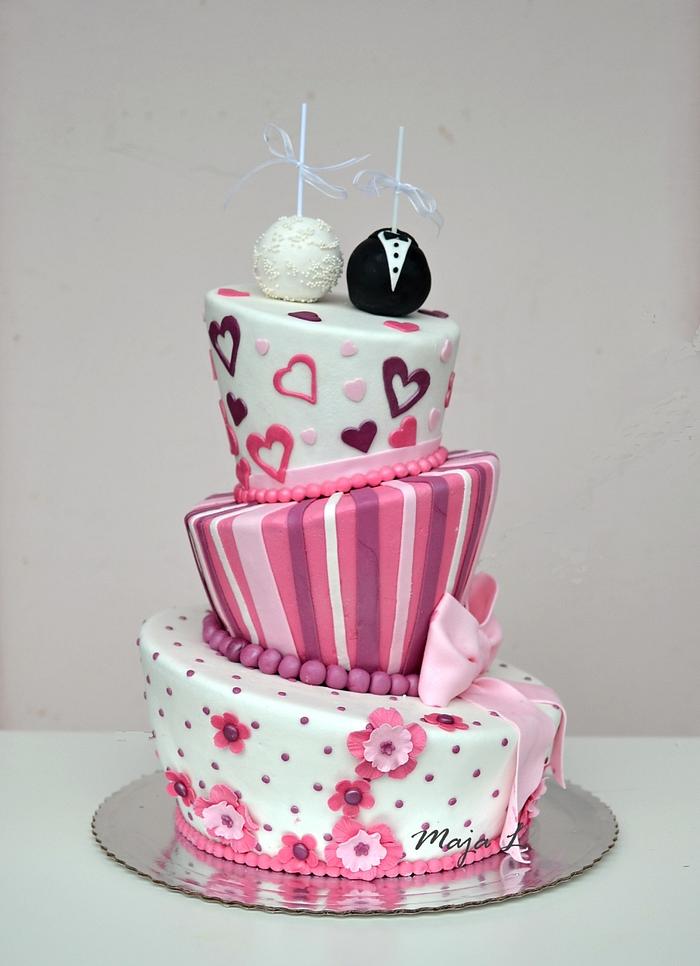 wedding cake with cake pops