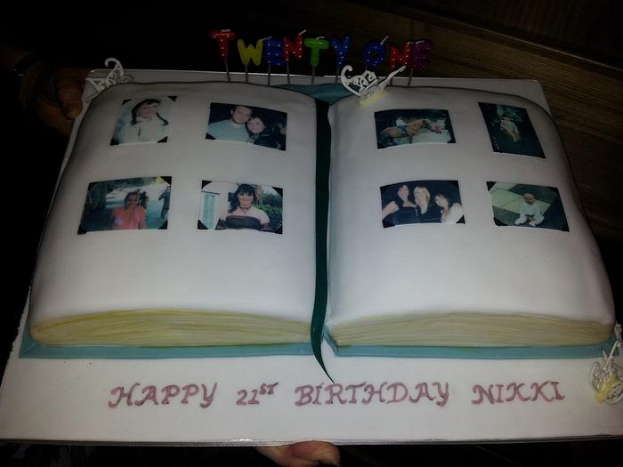 Photo Album 21st Birthday Cake