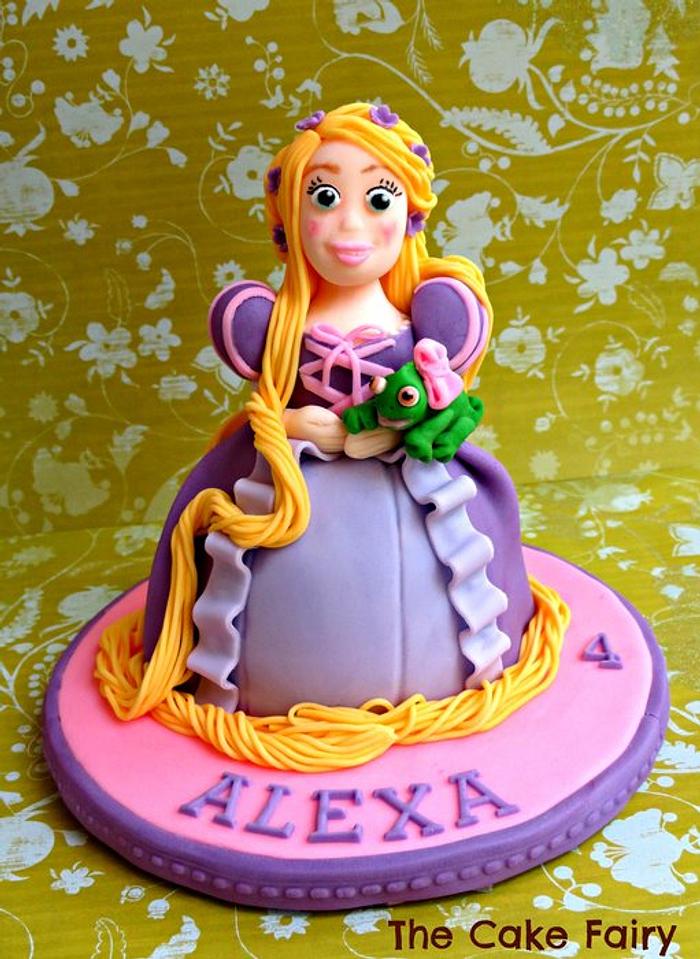 Rapunzel and Pascal cake topper