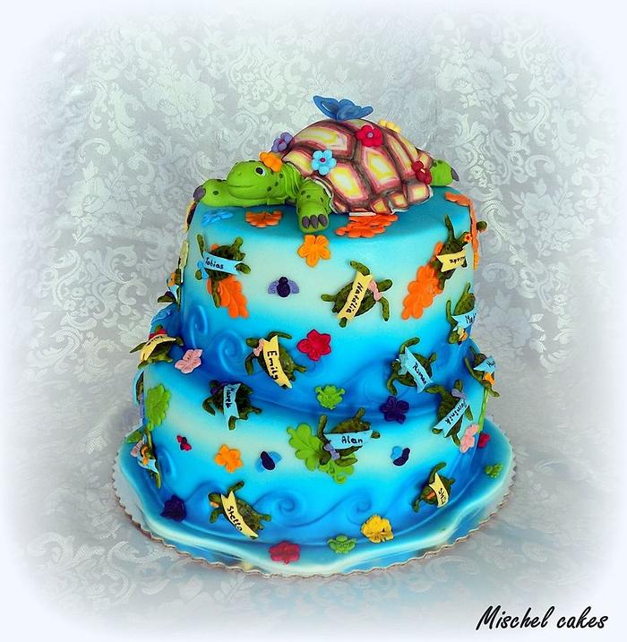 Turtles cake