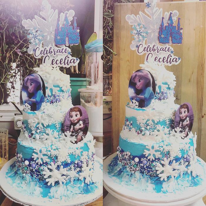 Frozen theme Baby Shower Cake