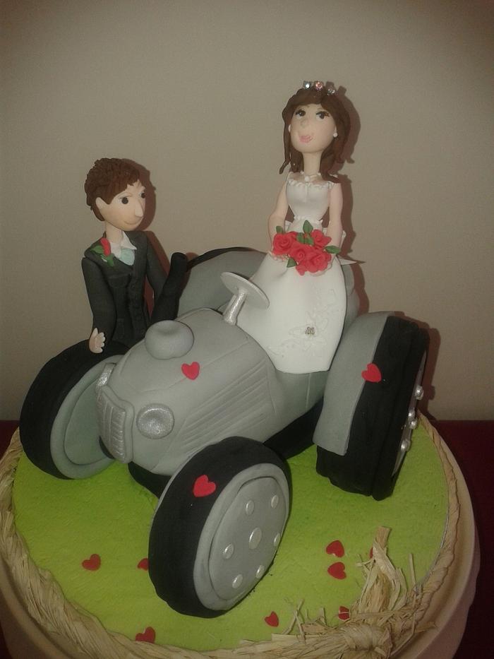 Tractor wedding cake