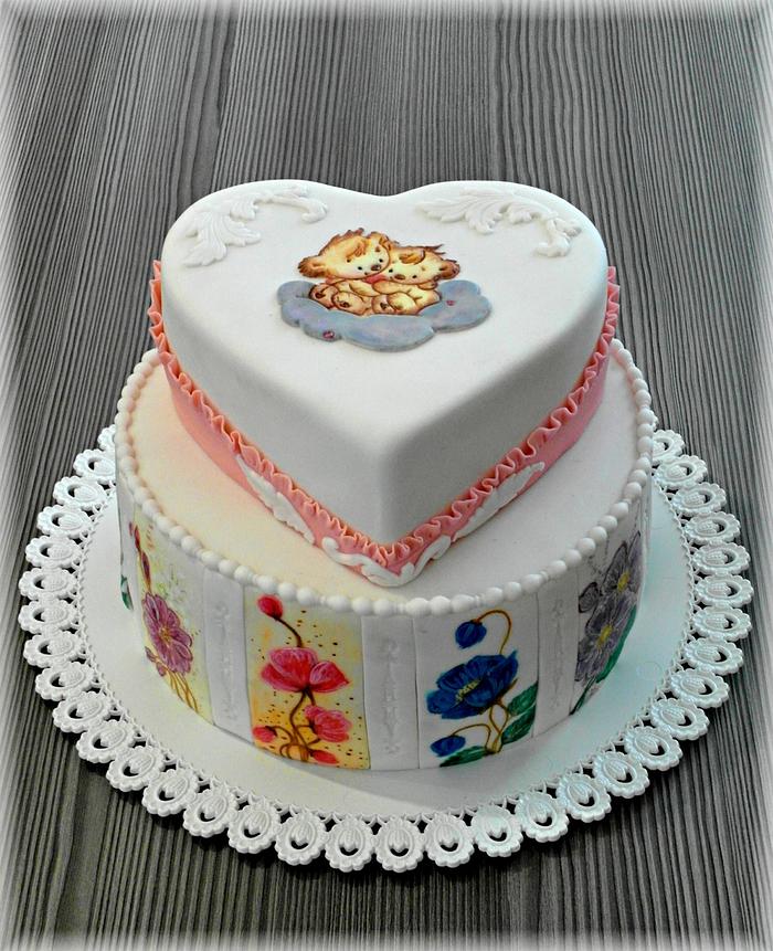 Hand painted cake