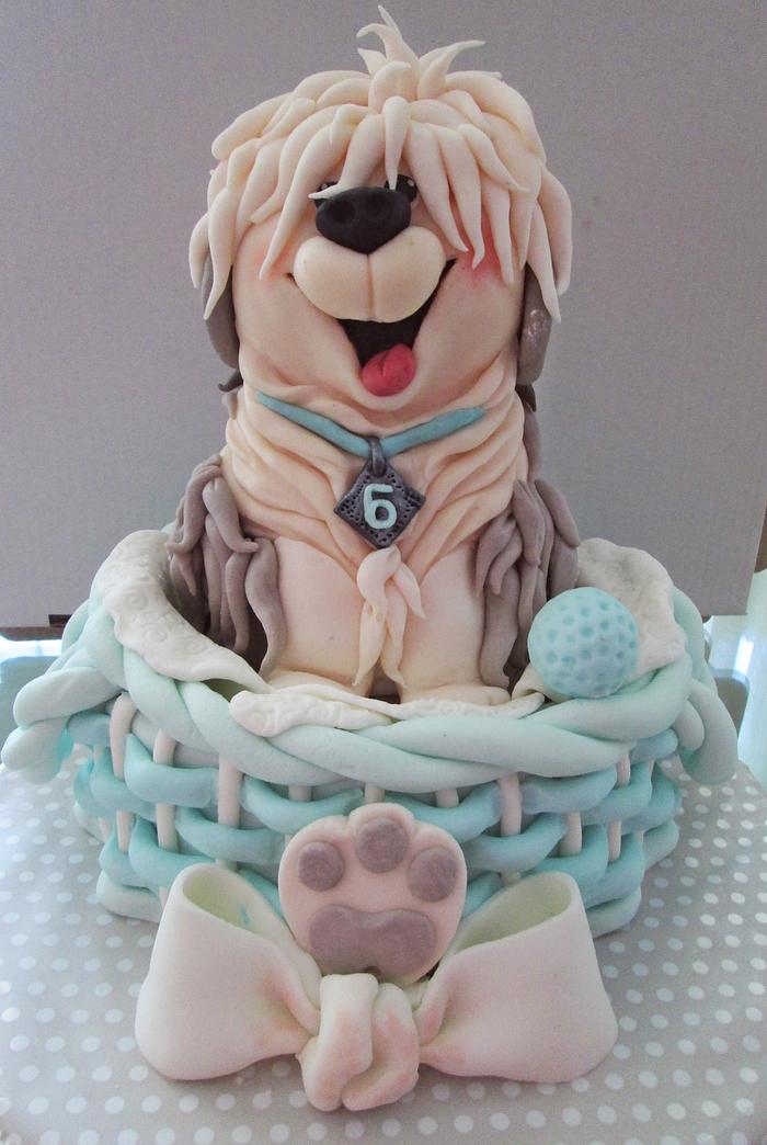 sweet little dog cake