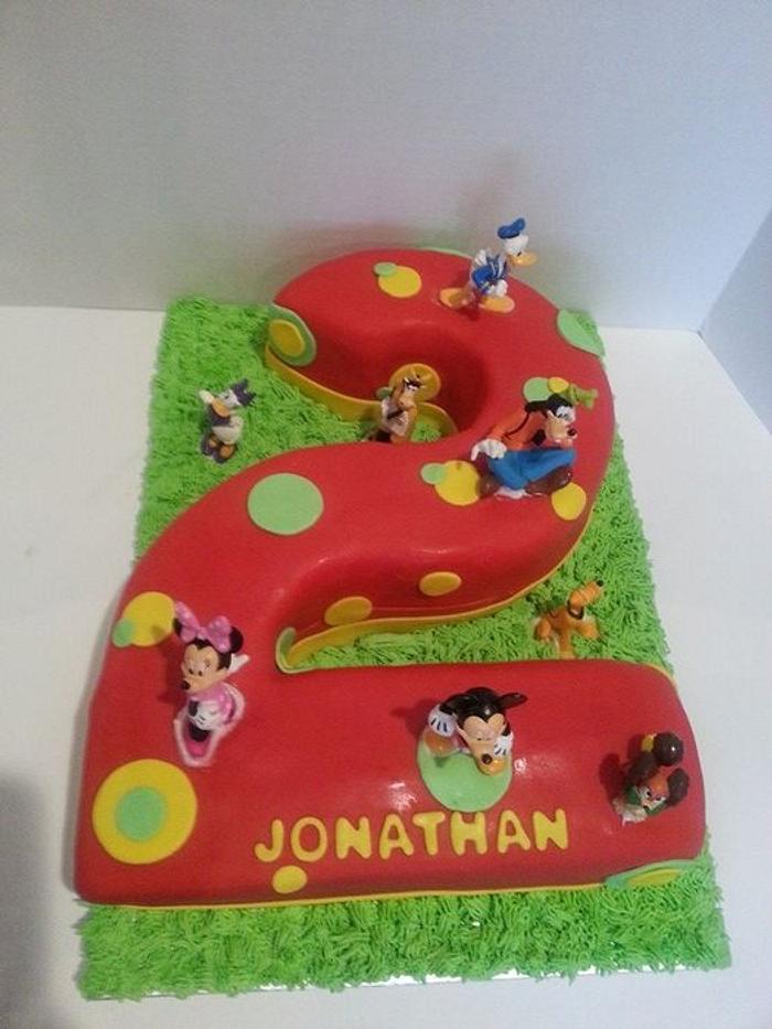 Number 2 Mickey Mouse Clubhouse cake