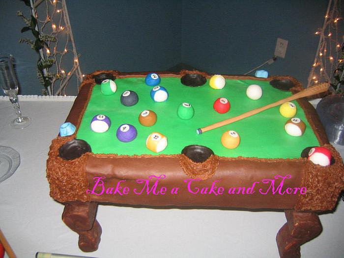 Pool Table Grooms Cake