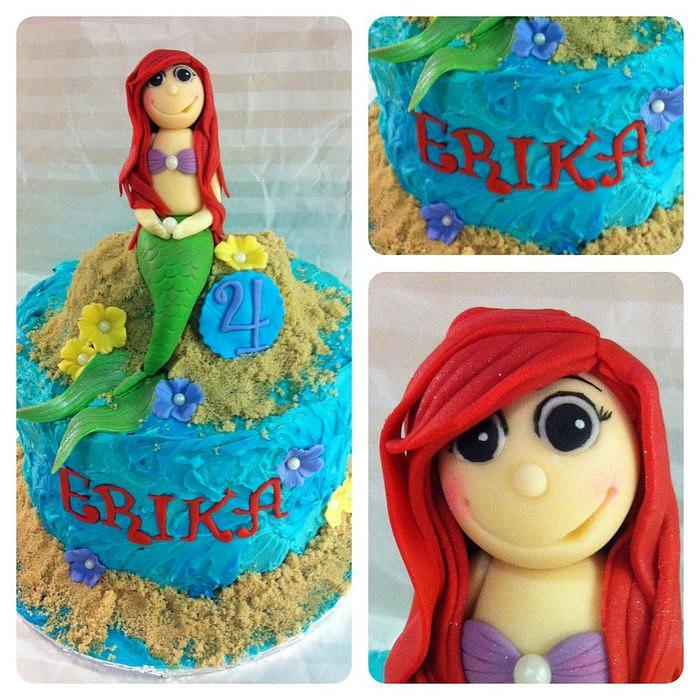 Little mermaid Ariel inspired cake