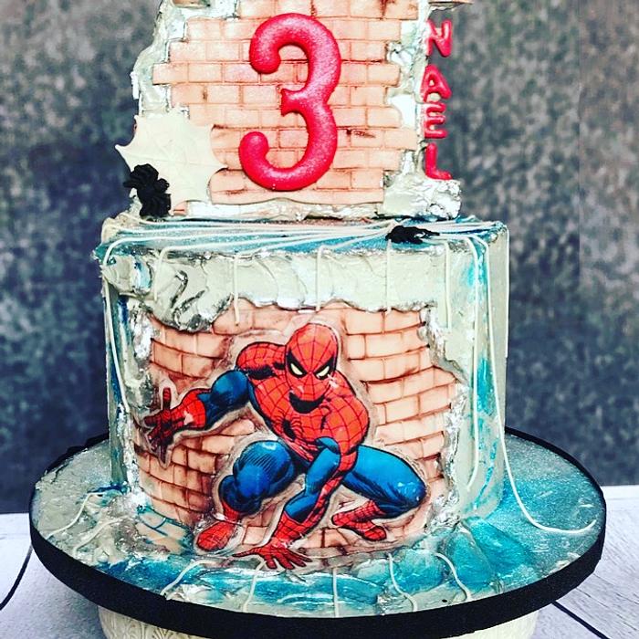 Spiderman Fault Line cake 