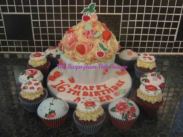 Cath Kidston Inspired Giant Cupcake and Cupcakes