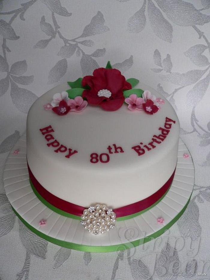 Elegant at 80 Cake