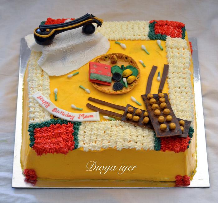 Indian traditional cake for dancer & veena artist