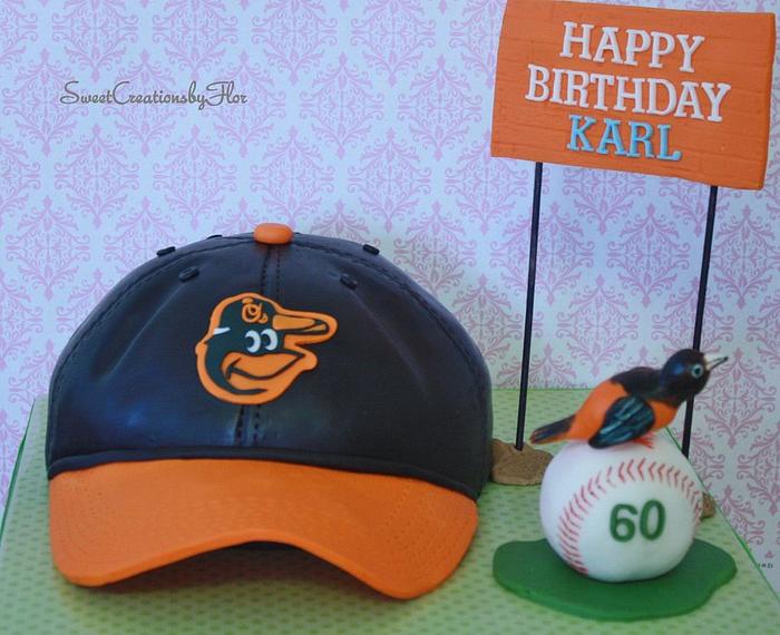 Orioles Baseball Cap Cake