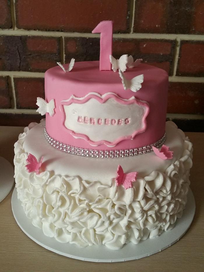 Baby girl 1st birthday cake