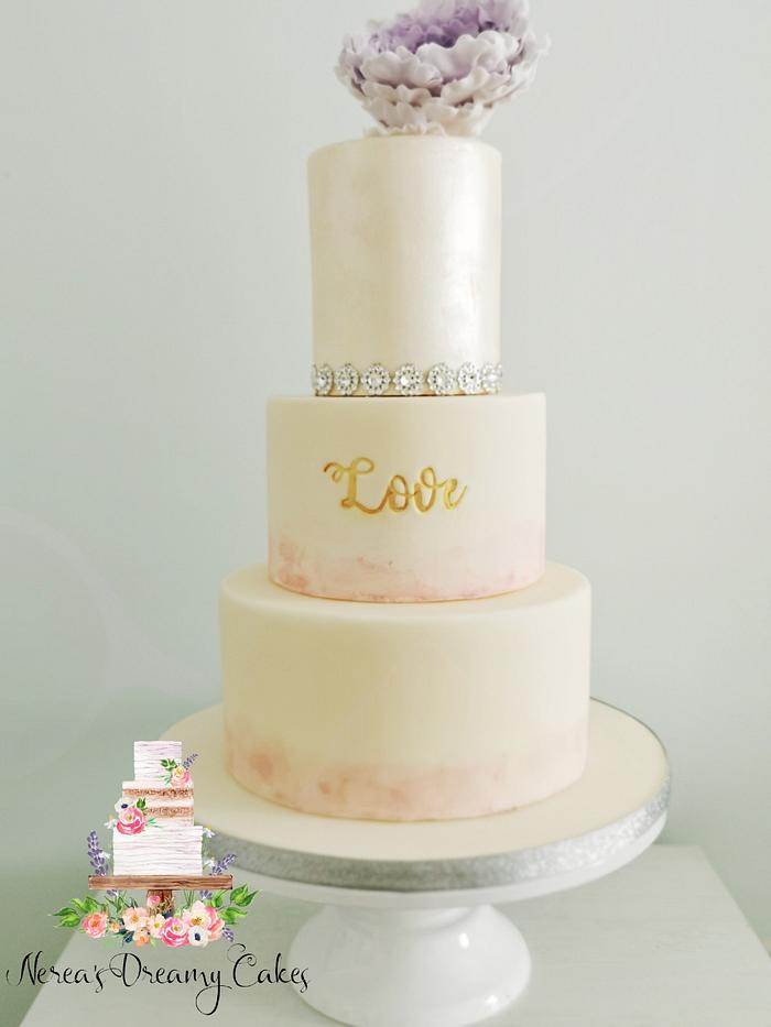 Blush Love wedding cake