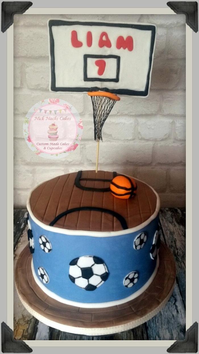 Basketball Cake (with football accents)