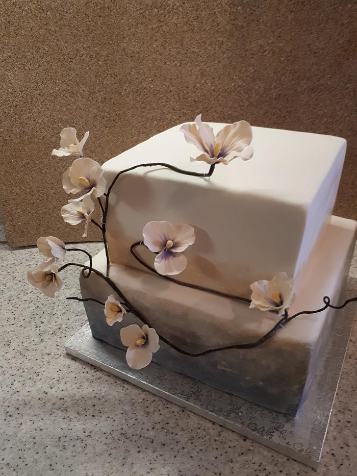 Minimal flower cake