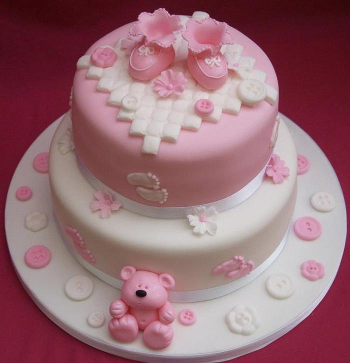 Pretty Pink baby Shower cake