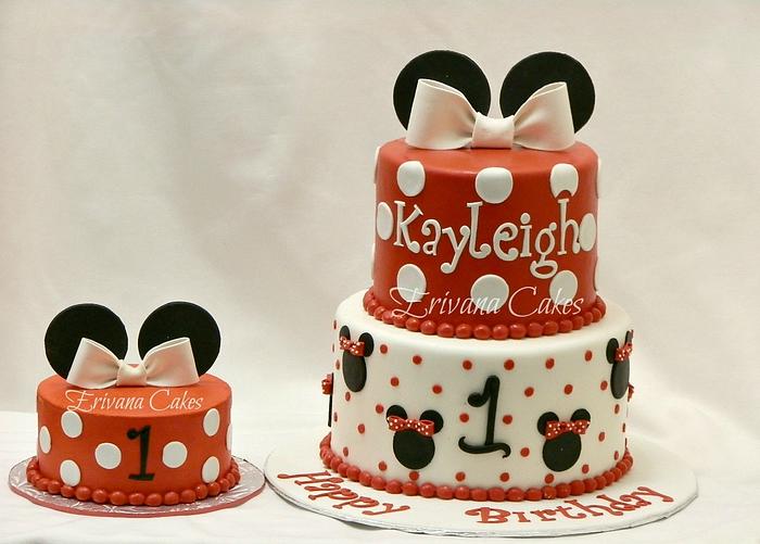 Minnie Mouse cake and smash cake