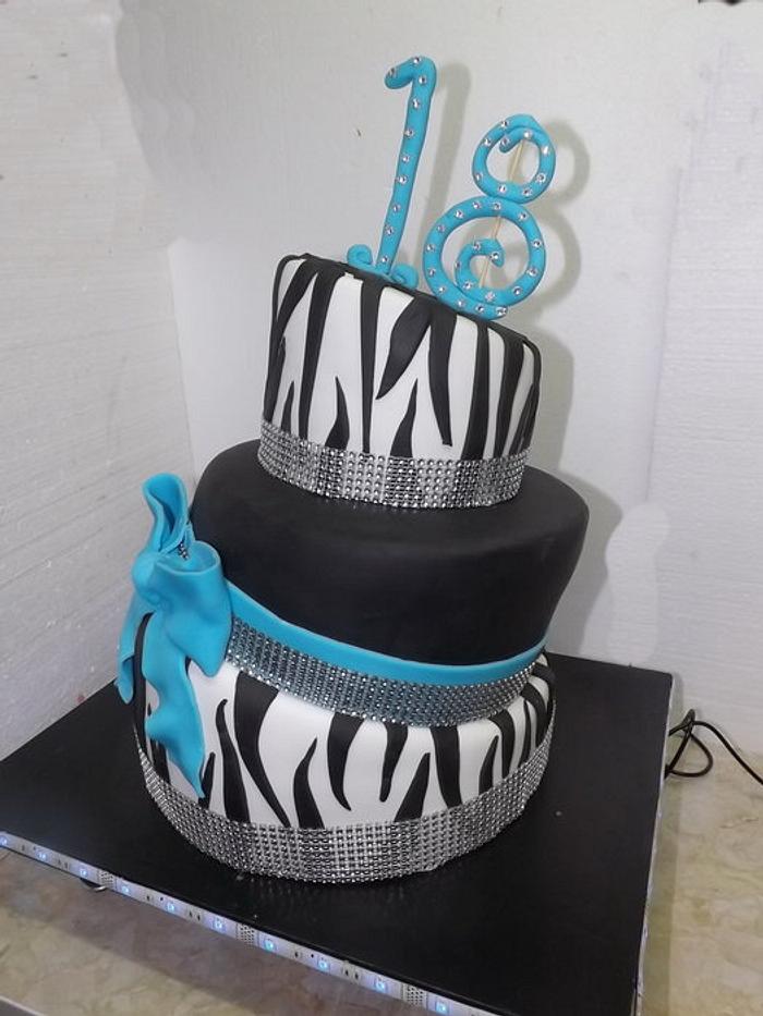 Zebra & blue bow