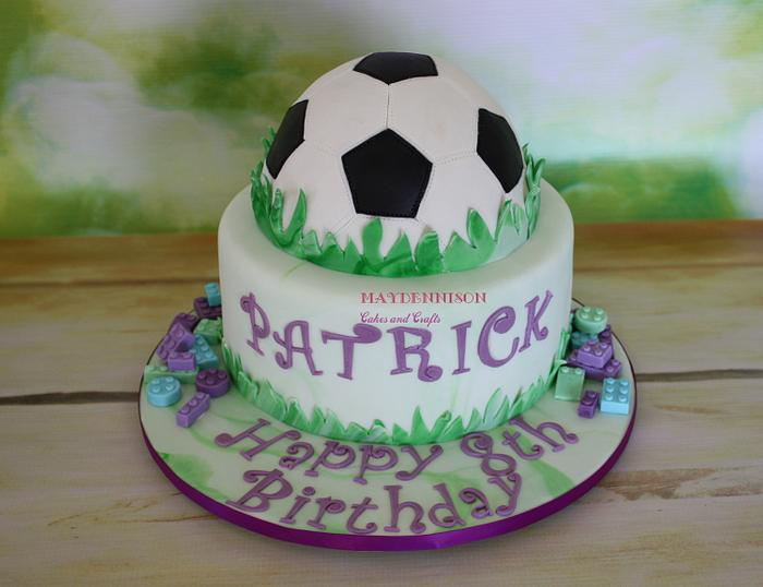 Soccer and Lego cake
