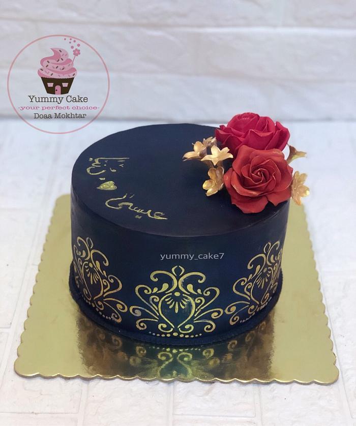 Elegant cake withCalligraphy touch 