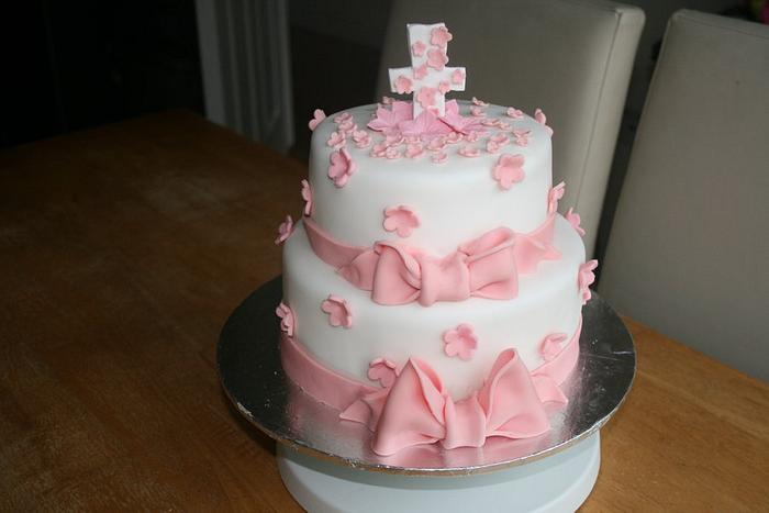 Baby Girl Christening Cake 