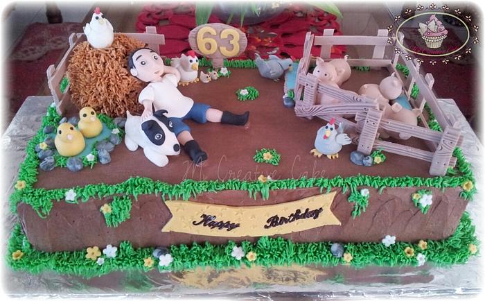 Farm cake for a farmer