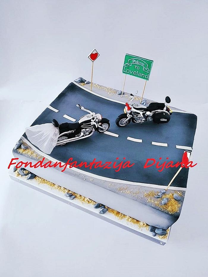 Biker wedding cake