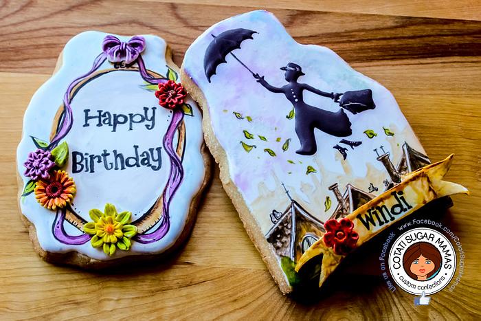 Mary Poppins Birthday Cookies