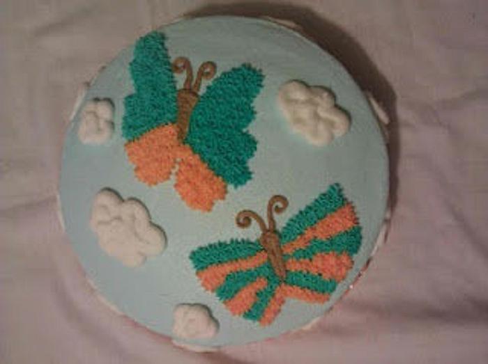 Butterflies in the sky cake