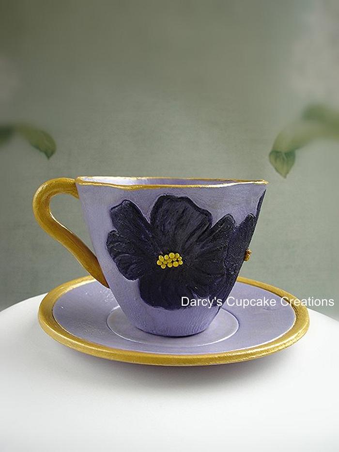 African Violet Sugar Teacup