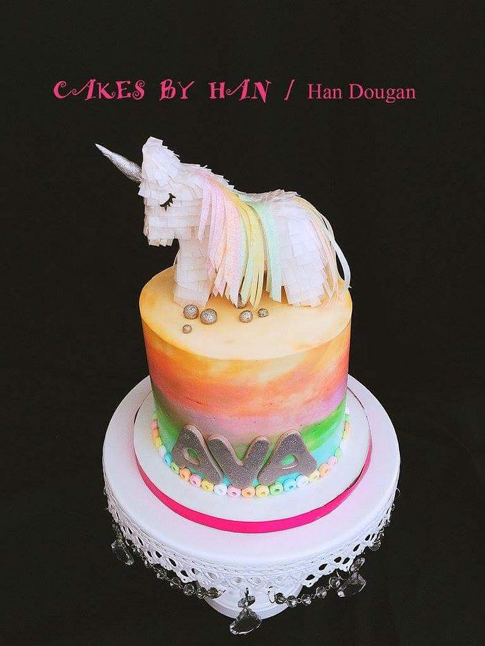 Unicorn birthday cake.
