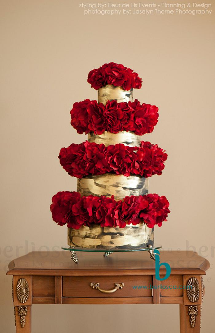 Red Statement Wedding Cake
