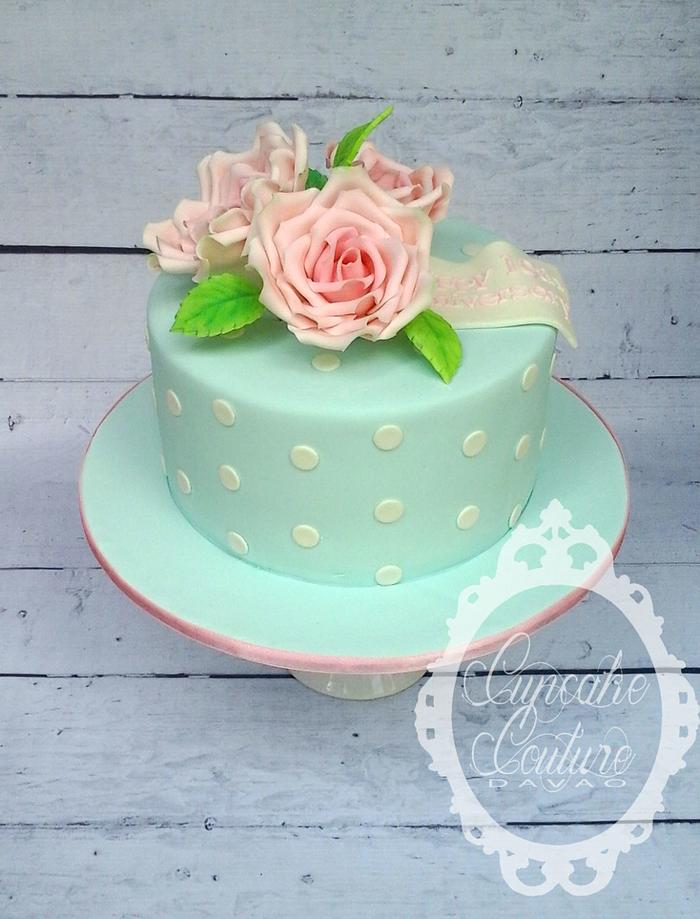 Shabby Chic Anniversary Cake