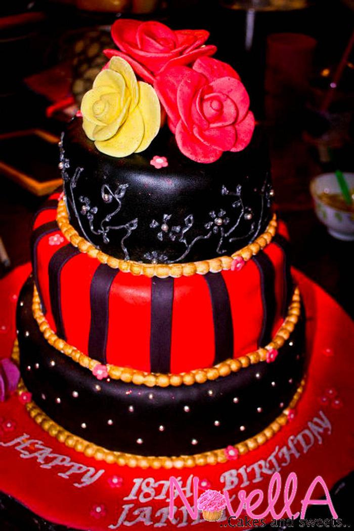 Black and Red Cake