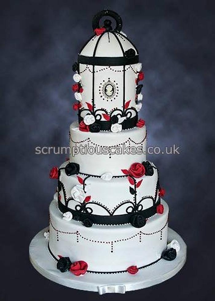 Birdcage Style Wedding Cake