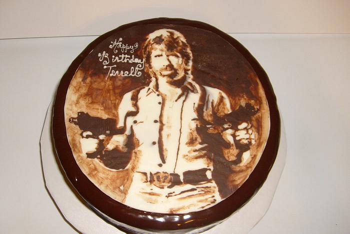 Chocolate Chuck Norris Birthday Cake