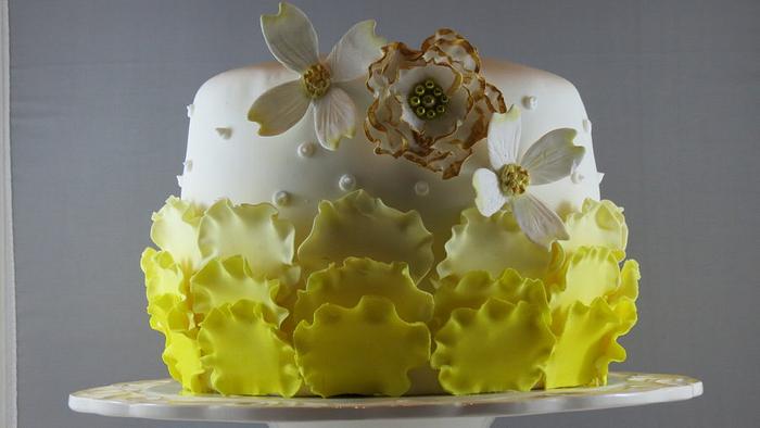 Yellow ombre Birthday cake