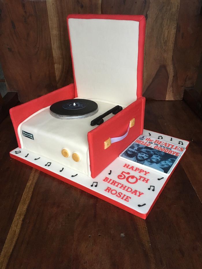 Record player cake 
