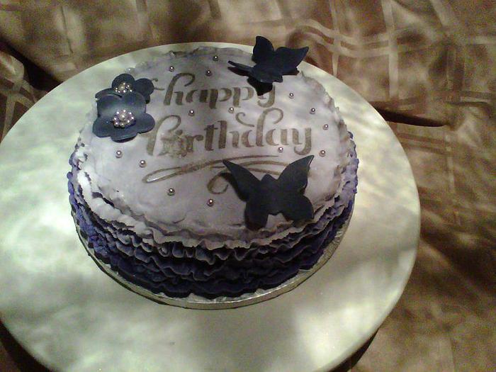 Purple Ruffle Birthday Cake