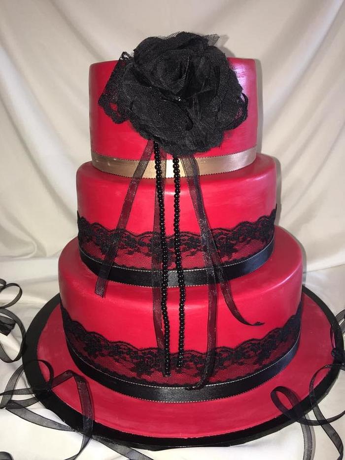 Stunning Red Wedding Cake
