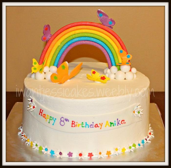 Rainbow butterfly cake
