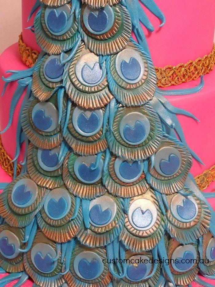 Indian Wedding Peacock Cake