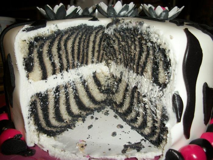 Zebra Striped Cake