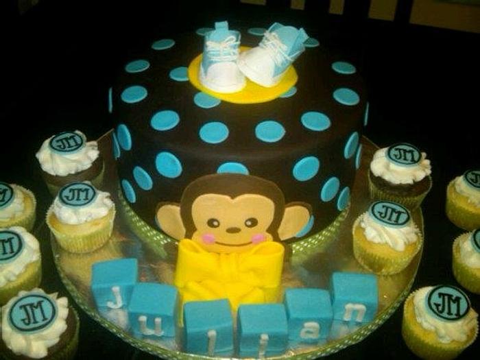 Monkey Boy Cake n Cupcakes
