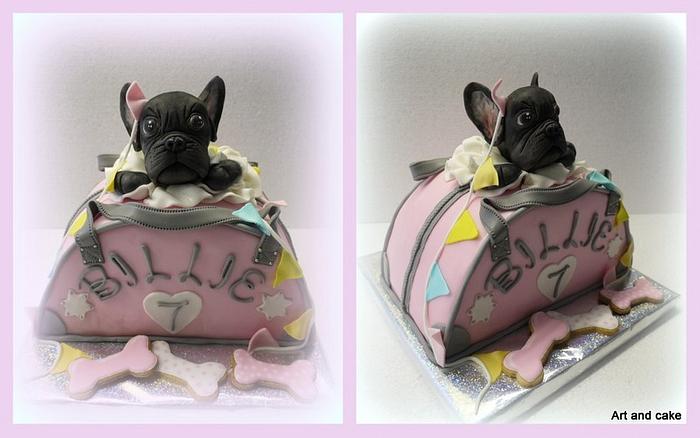 Dog in a bag cake