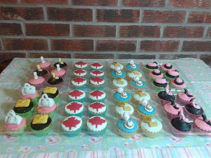 Canadian flag and Girlie cupcakes 