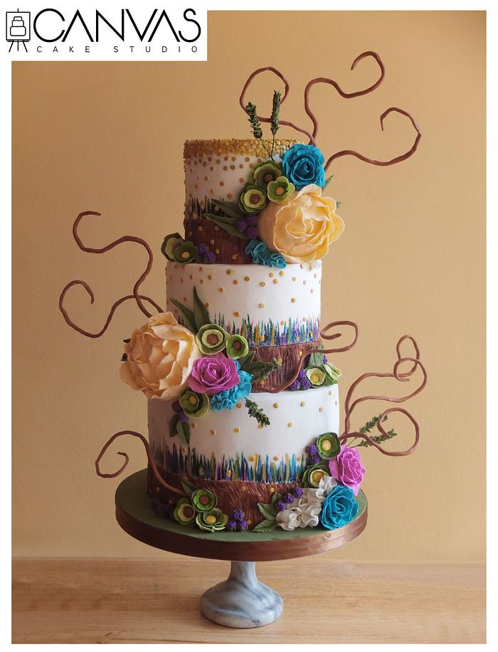 Enchanted Forest Wedding Cake 